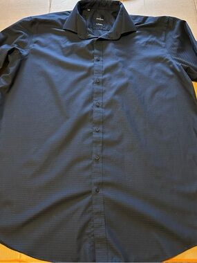 Daniel Hechter Men's Dark Navy Textured Dress Shirt